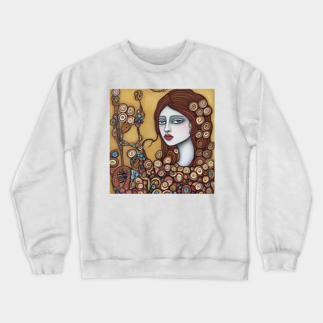 Woman playing a violin Crewneck Sweatshirt by Colin-Bentham